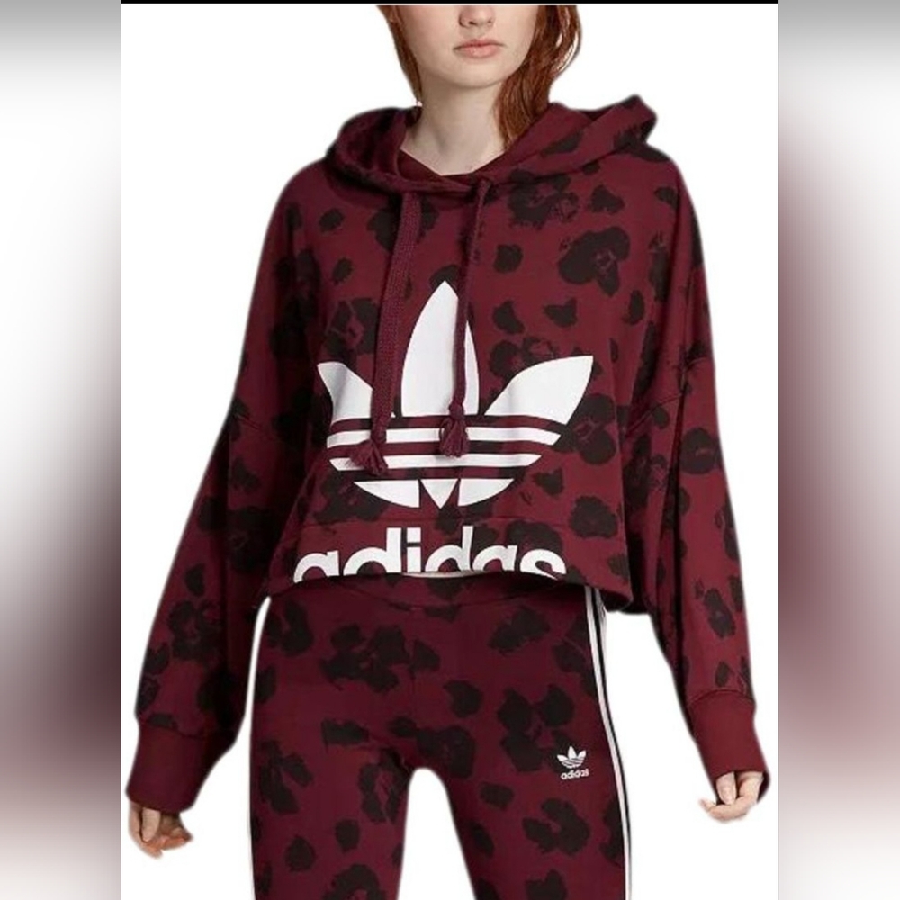 Adidas sweat set: crop hoodie and leggings L
